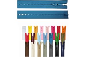 IHS RANGE Reißverschluss teilbar Jackenreißverschluss Kunststoff Krampe Zähne grob 5mm Jacken Mantel Taschen Blau 70cm