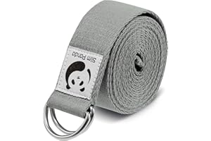Slim Panda Sangle Yoga Extensible pour Yoga, Sangle de Yoga 180/250 cm pour Meilleurs Étirements, Ceinture Yoga avec Fermeture en Métal pour Les Yogis Débutants et Confirmés