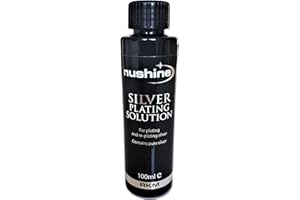 Nushine Silver Plating Solution 100ml - permanently plate PURE SILVER onto worn silver, brass, copper and bronze (eco friendly formula)