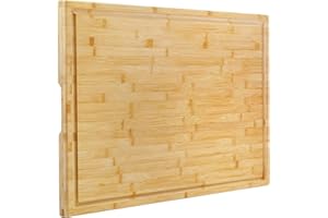 Utoplike Extra Large Bamboo Cutting Board(76.2 x 50.7 x 2.5 cm), XXXL Wooden Chopping Boards for Kitchen, Big Butcher Block Board with Handle and Juice Grooves