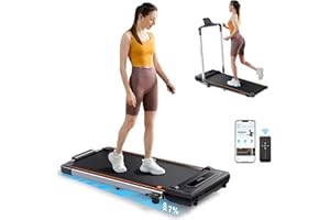 HOMETRO Tapis Roulant Pieghevole Salvaspazio con Inclinazione 7%, 1-12 KM/H, Motore 2.25HP, Walking Pad Elettrico con Pendenza Regolabile, Max 110kg, Controllo tramite APP e Telecomando per Casa e Ufficio