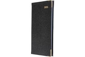 Collins Business Pockets 2025 Diary for Business - Slimchart Month to View Pocket Diary - Black - (CMB.99-25) - Professional Pocket Planner with Leathergrain Cover