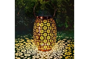 QXMCOV Solarlaterne für Außen, Vintage Metall Solarlampen für Außen Warmweiß, IP65 Wasserdicht Hängend Garten Deko Solarleuchten/LED Solar laterne für Außen Veranda Rasen Hof