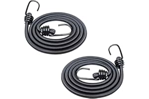 BSTHP 2 corde elastiche da 120 cm, resistenti, con ganci, per auto, roulotte, bagagliaio, campeggio, camper, colore nero