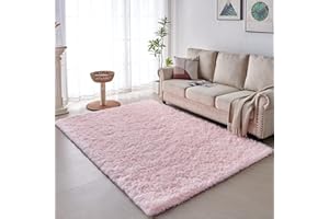 VOFUSHON Dywan z wysokim runem, Shaggy - bieżnik na korytarz, nowoczesny, puszysty, miękki dywan do salonu, dekoracja / sypialni / pokoju dziecięcego (80 x 150 cm, różowy)