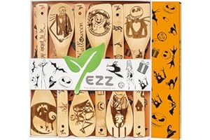 JOESTAR cucchiai di legno per cucinare in legno Nightmare Before Christmas, regalo divertente e caldo regalo di inaugurazione della casa Set regalo (confezione da 6 - Nightmare)