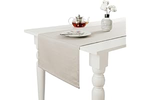 Miss Savon Runner da tavolo, colore grigio, moderno, effetto lino, facile da pulire, per la primavera, per pranzi, antimacchia, lavabile, per feste, vacanze, decorazione (45 x 160 cm, grigio)