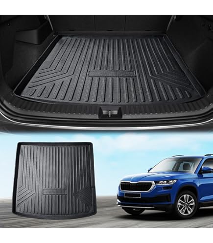 Skoda 565061580A Lot De 2 Tapis De Sol En Caoutchouc Pour 7 Places Noir