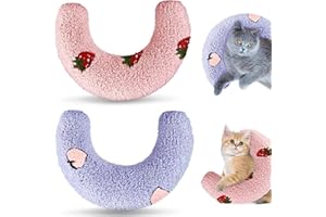 STSAIL Cat Pillow Soft Dog Pillow U Shaped Pillow for Cats Dogs Plush Anxiety Relief Cat Calming Pillow Dog Bed Neck Pillow Sleeping Improve