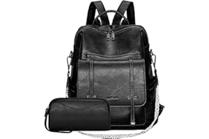 Leathario Backpack Womens, Vegan Leather Rucksack Bag for Women, Ladies Fashion Backpacks for Work University Travel Business