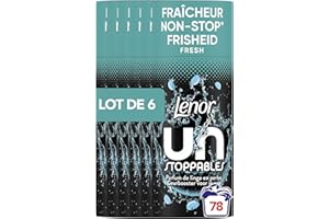 Lenor Unstoppables Aérien, 78 lavages (6 x 155g), Parfum de Linge en Perles Pour un Vent de Fraîcheur Lavage Après Lavage,