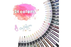 Vicloon Penne di Contorno, 24 Colori Pennarelli a Doppia Linea, Pennarelli Glitterati Marcatori per Disegno Artistico, Fare Biglietti di Auguri, Scrapbooking, Pittura Artigianato, Poster, Album, DIY