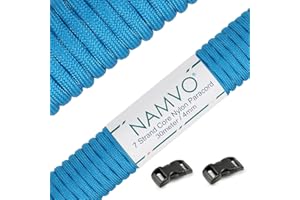 Namvo 550 Paracord Mil Spec Type III 7 strand parachute cord Total Length 100ft/30 Meters Solid Color