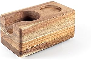 Hanseküche Station de Tamper en Bois d'acacia de Haute qualité - Station de Tamper en Bois, Accessoires Barista pour Machines à Porte-Filtre (51 mm Acacia), Espresso, Porte-Filtre