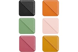 AHQIZFX 6 Stück Lesezeichen,Ecklesezeichen aus Leder,Ecke Seite Buch Marks,Seitenecke Lesezeichen,Vintage Seitenmarkierungsclip,Tragbares Lesezeichen,Buch Zubehör,für Bücherwurm Buchliebhaber Lesergeschenk