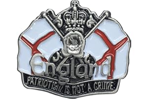 SENLAK ENGLAND LAPEL BADGE "PATRIOTISM IS NOT A CRIME" IN ANTIQUE NICKEL - Patriotic Pin Badge, UK Seller