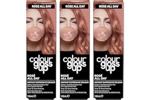 3 Pack Bundle - Colour Gloss Up Toning Gloss, Rose All Day (3x 130ml). 3 Pack Bundle with a Hadco Gold Collagen Eye Mask Pack Included.