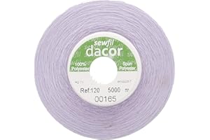 Sewfil dacor 120 - Cono de hilo de coser poliéster de 5.000 metros 0165 - Lila pastel
