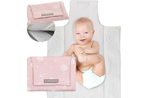 MIMUSELINA Tapis a Langer Bebe | Matelas a Langer Bebe Voyage Imperméable et Léger | Extérieur 100% Coton, Intérieur Lavable et Sans BPA | Pliable avec Fermeture Pratique | Espagne