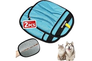 KitGody 2 Pack Upgraded Pet Hair Removal Gloves for Cats & Dogs, Upgraded Five-Finger Electrostatic Grooming Gloves, Reusable Blue Fur Remover Mitts for Furniture, Sofa, Carpet, Car & Clothes