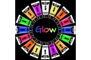 NewWay Luminous Neon Face & Body Paint Glow in the Dark Party Supplies MakeUp Cream Paint UV Light For Halloween Christmas 8 Color 0.7 fl oz x 16 Tubes