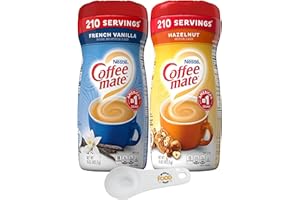Coffee mate French Vanilla, Hazelnut Powdered Creamer Variety, 15 oz (Pack of 2) with World Food Shop Scoop