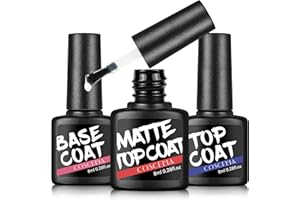 COSCELIA Vernis Semi Permanent,3 * 8ml Base et Top Coat avec MATTE Top Coat Kit Vernis à ongles Gel Longue Durée Soak Off UV LED pour Nail Art Manicure
