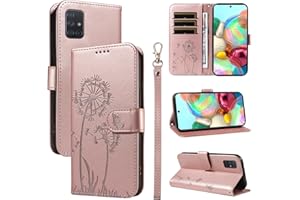 Bravoday Mobile Phone Case for Samsung Galaxy A51 4G Case, Premium PU Leather Flip Case with Magnetic Card Slot, Stand Function, Protective Case for Galaxy A51 4G, Rose Gold