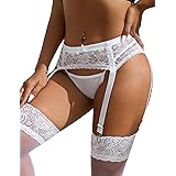 ohyeahlady Reggicalze donna pizzo 4 Pinze Regolabili Giarrettiera per Calze Autoreggenti Guepiere