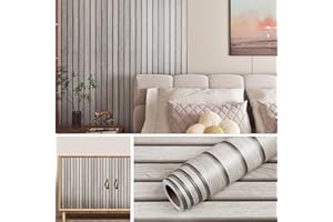 Livelynine Papel Pared Autoadhesivo Madera 3D 40CMx10M Papel Pintado Tablones de Madera Gris Papel Tapiz Paredes Habitacion Salon Vinilos para Muebles Armarios Vinilo Adhesivo Pared Moderno Skandi