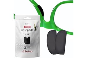 Setex Gecko Grip Ultra-Thin 0.6mm Anti Slip Eyeglass Nose Pads, (15 Black Pair) USA Made, 2500 Innovative Microstructured Fibers per Nose Pad, 0.6mm x 7mm x 16mm