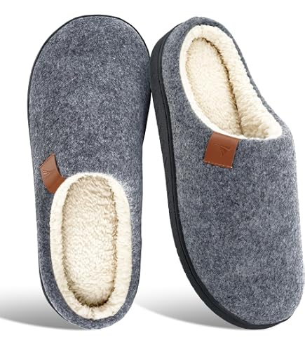 Pantofole Peluche Uomo Interno Chiuse Pantofole da Casa Foderata Cotone Babbucce Pantofole Invernali Ciabatte Invernali Memory Foam Calde Ciabatte Ospiti Ciabatte Pelose Spugna Antiscivolo