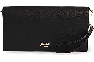 Mabel London Womens Multiple Pockets Large Size Long Strap Wristlet Clutch Bag Purse - EVA