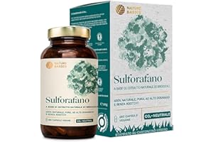 Nature Basics® sulforafano naturale (estratto di broccoli) certificato e sostenibile | 180 capsule ad alto dosaggio | 500 mg per capsula con 50 mg di sulforafano