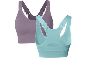 Atxnn Sujetador Deportivo Mujer, Top Deportivo con Tirantes Anchos Ajustables Bra Deporte de Iimpacto Medio sin Costuras con Relleno para Yoga Fitness Running