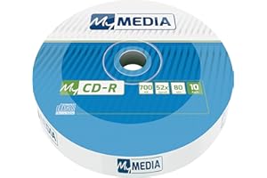 MyMedia CD-R 700 MB, Pack of 10 Spindle, Blank Printable, 52x Burning Speed with Long Service Life, Blank CDs Writeable, Audio Blank, Printable