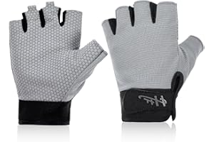 PTWOLA Fingerless Gloves Fishing Gloves Paddling Glove Sailing Glove Rowing Kayak Water Sports-gloves for Men Women Training Cycling Workout Gym Fitness Pull Up