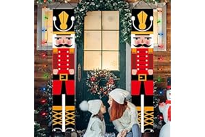 NHYDZSZ 1 Par 30 x 180cm Pancartas de Cascanueces Banner de Puerta de Navidad modelo de soldado Decoraciones Navideñas de Cascanueces para puerta, chimenea, pared (A)