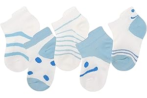 ANIMQUE Calcetines de Verano Unisex Finos Bebés Niños Calcetines Deportivos Algodón Malla Transpirable Súper Elástico Diario Básico 5 Pares, 0-3 Años