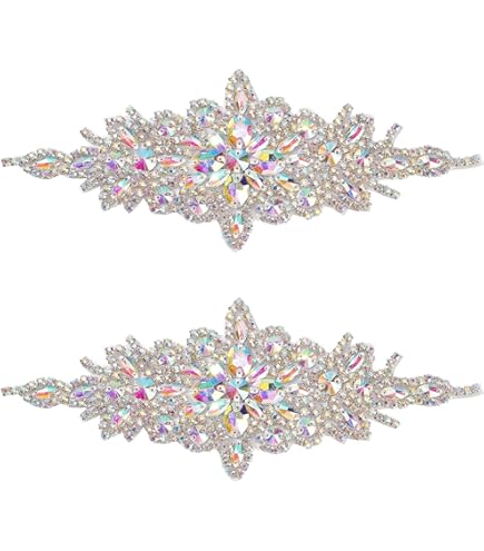 Applique Con Strass Per Abiti Da Sposa - 2 Pezzi In Lega Argento Per Fusciacche E Decorazioni - Foto 8