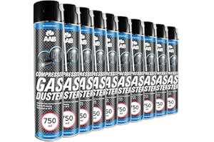 ‎AABCOOLING AAB Druckluft-Reiniger 10 x 750ml, Reinigungspray, Druckluft aus der Dose, Für die Reinigung von Multimedia- und Bürogeräte, Tastatur, PC, Keyboard, Computergehäuse, Air Duster, Luftdruckspray