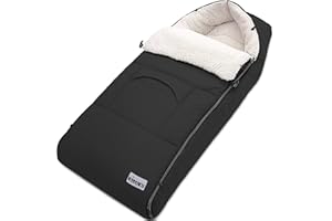 KIDUKU Chancelière pour poussette - Sac de couchage bébé lavable | Couvre-pieds pour coque bébé avec fermeture éclair et grande poche