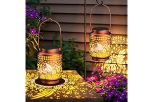 BUCASA Solar Lights for Outdoor Hanging, Pack of 2 Hummingbird Solar Lanterns for Outdoor Use with Warm White & Cool White LED, Weatherproof Solar Lights, Garden Decoration for Patio, Lawn, Balcony