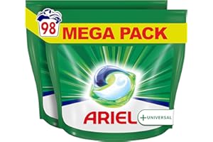 ‎ARIEL Ariel Waschmittel Pods All-in-1, 98 Waschladungen (2 x 49) Universal Frischer Wäscheduft und strahlende Reinheit