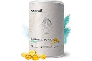 ‎BRANDL Vitamin D3 K2 Omega 3 Premium Kapseln | brandl® Made in Germany mit Fischöl Omega 3 aus der EU | Optimiert für Sportler | 240 Kapseln