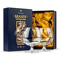 22oz Large Brandy Snifter Glasses Set Of 2,Lead-Free Crystal Cognac Glasses With Gift Box - Premium Short Stem Drinkware For Brandy,Whiskey, Bourbon, Scotch, Rum, Armagnac, Restaurants & Party Gifts