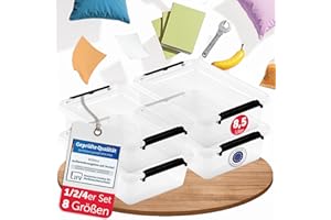 BOXXivo Aufbewahrungsboxen mit Deckel 8,5l im 4er Set - BPA-freie & lebensmittelechte Boxen Aufbewahrung - Plastikbox mit Deckel - robuste & stapelbare Aufbewahrungsboxen - Plastikboxen