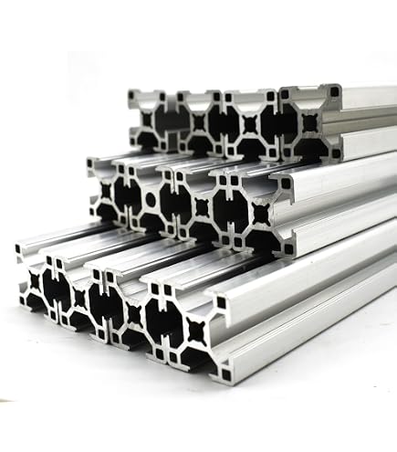 Profilo In Alluminio 30x30 Mm Leggero - 3 Scanalature Nascoste Tipo B (Scanalatura 8) - Argento Anodizzato