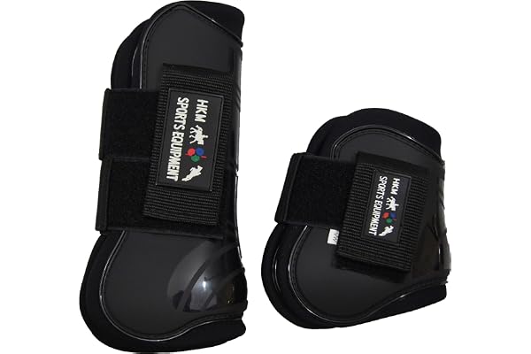HKM Guêtres et protèges boulets, Set de 4 Noir/Noir Pur-Sang/Cheval