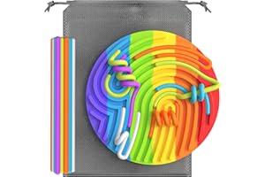 KEEPAQ Juguetes sensoriales para niños, alivio del estrés y la ansiedad para autismo, TDAH, adolescentes y adultos, tablero de actividad sensorial de silicona con cuerdas para calmarse, suministros de